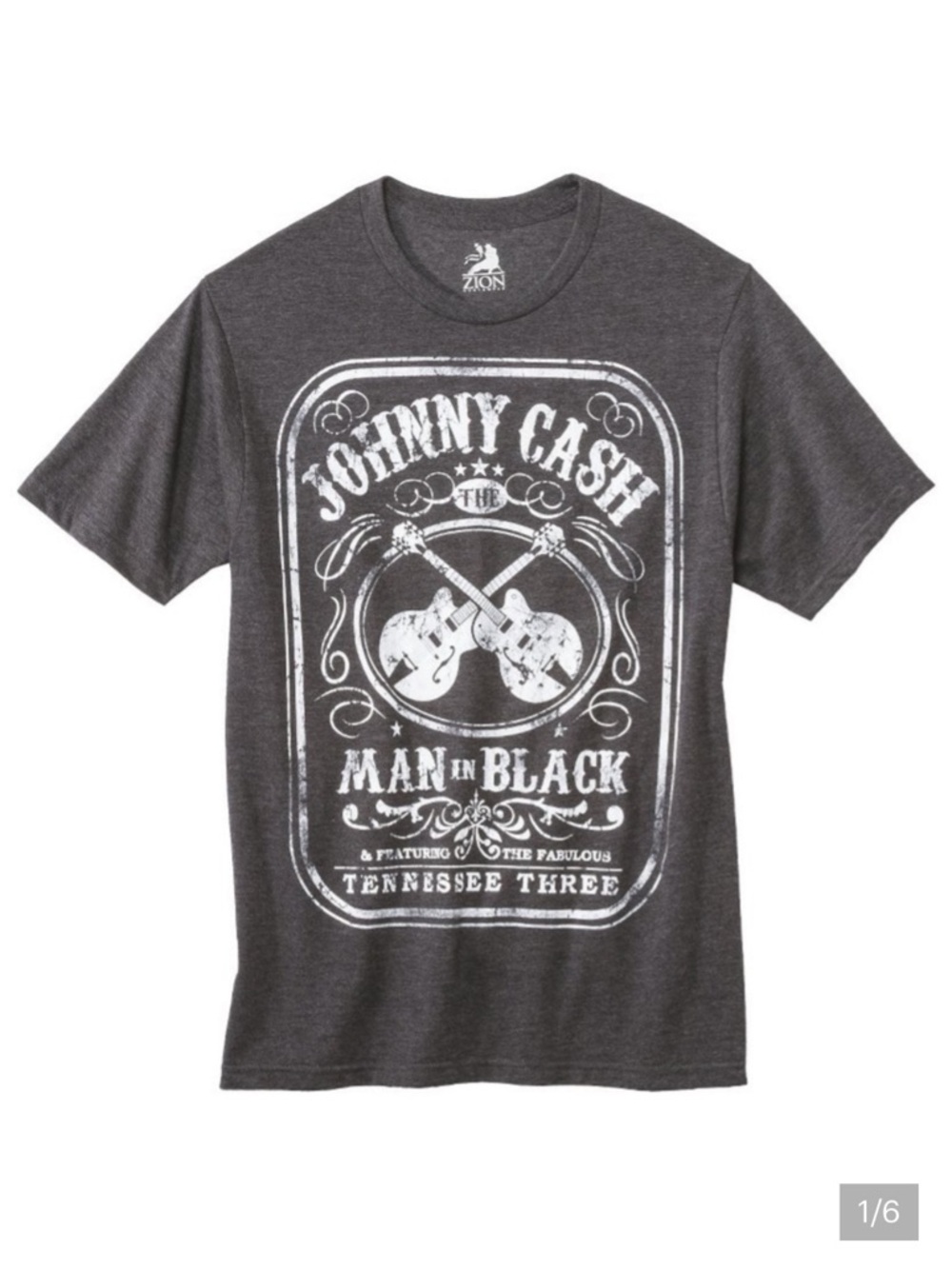 Johnny Cash 'Man in Black' Graphic Tee - Black Heather with Pink Accents - Picture 2 of 9